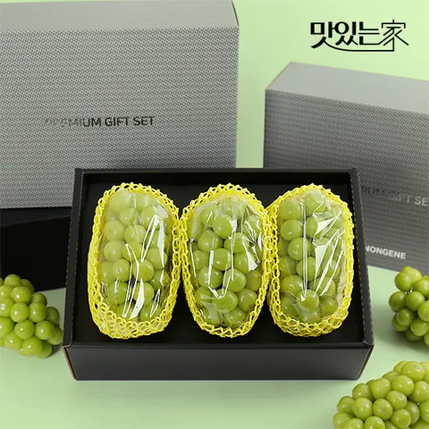 [16birx이상당도선별] 프리미엄 샤인머스켓 선물세트 2kg (2-3송이/에어포장)