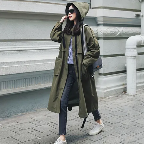 후드 빅사이즈 사파리 야상 003 / 간절기 자켓/여성 코드