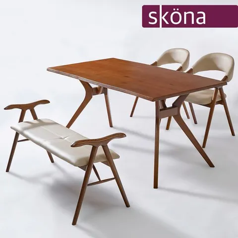 브루넨 에쉬원목 1500 4인 식탁세트벤치형