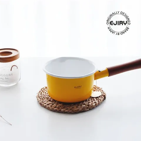 14cm 법랑냄비 밀크팬 옐로우