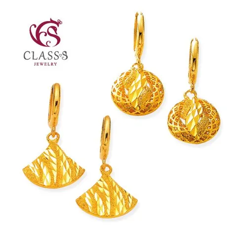 [클래스에스] 순금24K 컷팅은행나뭇잎 금귀걸이 7.5g