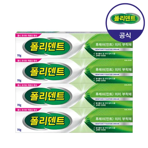 의치 부착재 민트향 70g 4개