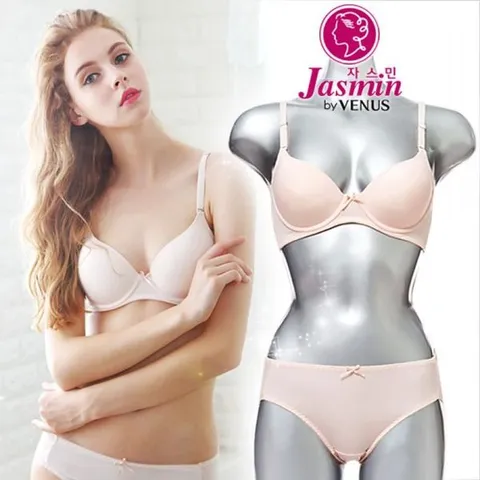 [하프클럽/자스민by비너스]자스민by비너스 베이직 몰드 브라팬티 3종세트브라1장,팬티2장 JBP3S25