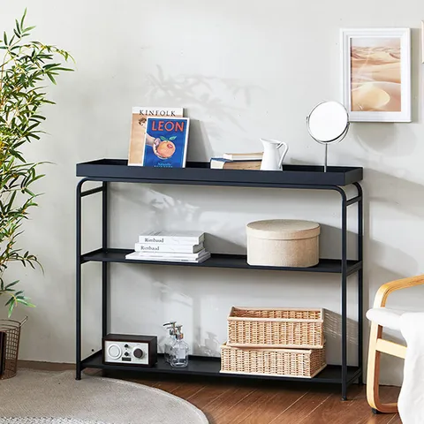 스틸 3단선반 슬림테이블 콘솔 플러스 진열 수납선반 철제