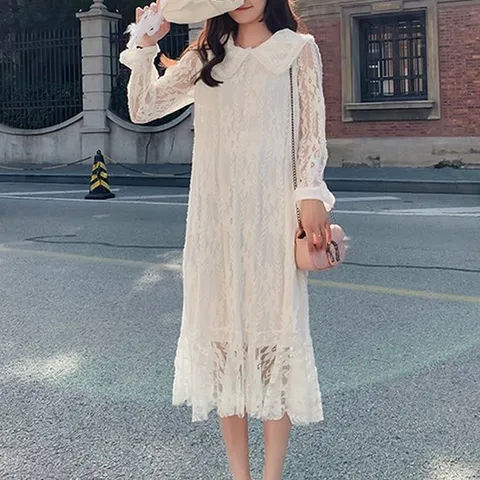 [리즈어게인] 스프링 레이스 롱 원피스