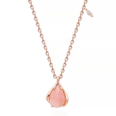 [새미쥬얼리] 18k 엘리핑크 오팔 각줄 체인 목걸이