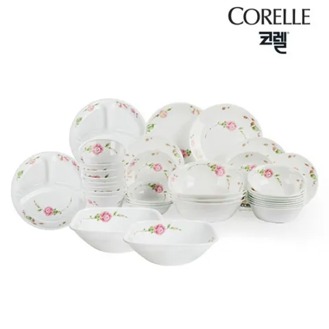 코렐 장미 10인 홈세트 42P 삼절 대 + 샐러드볼