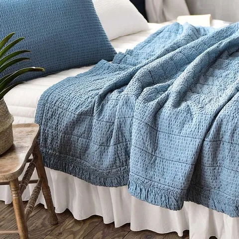 벨라이프 뱀부 리플 누비 이불 SS 블루