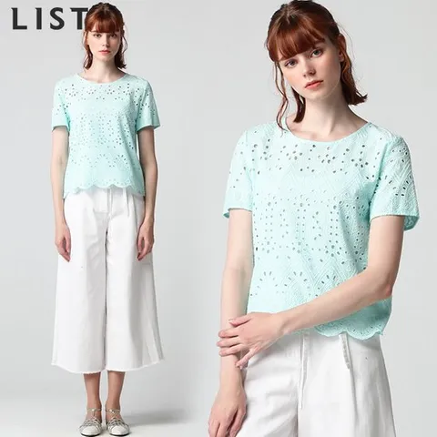 [리스트] 프리즘 펀칭 면 블라우스