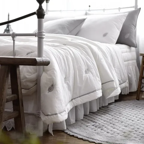 벨라이프 자수 바이오 효소 워싱 누비 이불 세트 Q 화이트