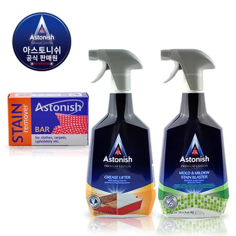 [3종세트]아스토니쉬 곰팡이클리너 +기름때클리너 +얼룩제거비누