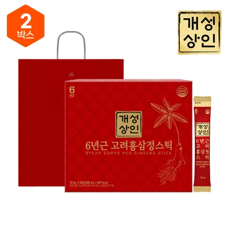 6년근 고려홍삼정스틱 10ml x 30포 1+1+쇼핑백