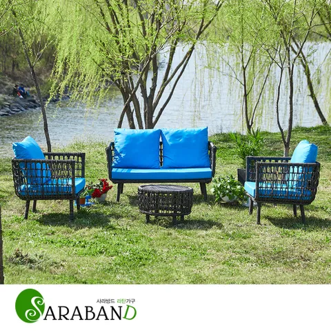 사라방드 스마랑 인조라탄 야외쇼파 풀세트 1A_DB/정원소파/아웃도어소파/카페의자/야외테이블/테라스의자
