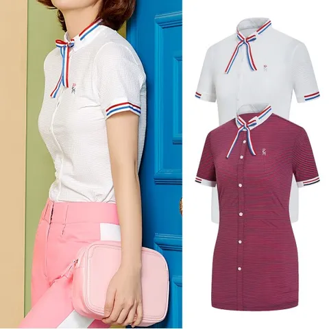 BTR 여성 골프웨어 여름 반팔 스트라이프 카라 티셔츠 사라 BQT4937W