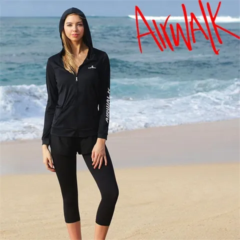 [하프클럽/에어워크]에어워크서프 여성래쉬가드세트 YAWe5216_BK+YAWe4110_BK