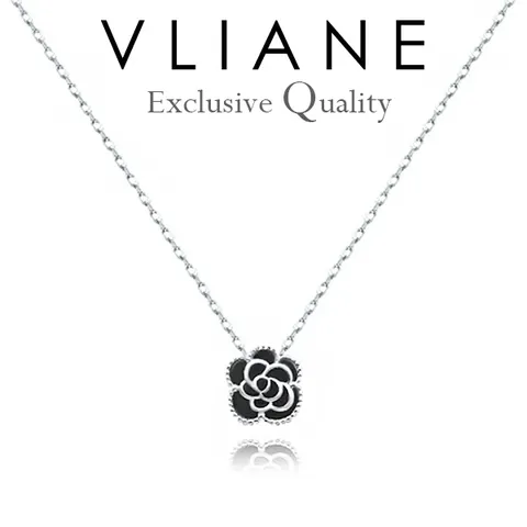 14K 블랙 로즈 목걸이