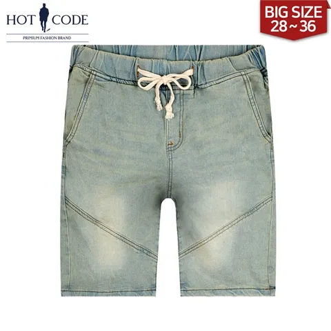 [하프클럽/핫코드]여름 남자 청 반바지 빅사이즈 스판 슬림일자 5부 데님 HC223 행사
