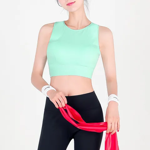 노와이어 백시스루 매쉬 스포츠 크롭 브라탑_CY107