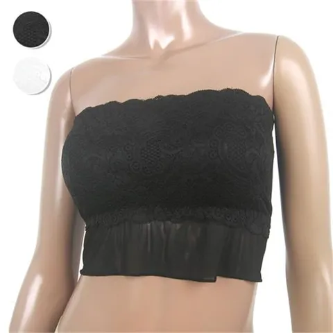 [하프클럽/바풀]SM TOP 18740 레이스 N망 오프숄더 튜브 브라탑