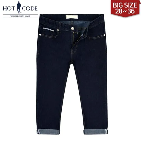 [하프클럽/핫코드]여름 남자 7부바지 청반바지 빅사이즈 스판 슬림일자 HC014-2 행사