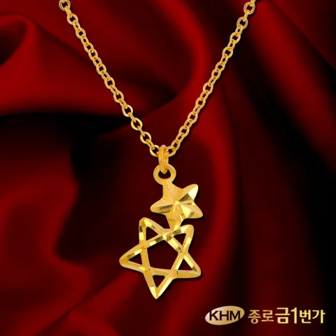 목걸이 순금24K 주얼리 3.75g 별이랑 이니셜 각인