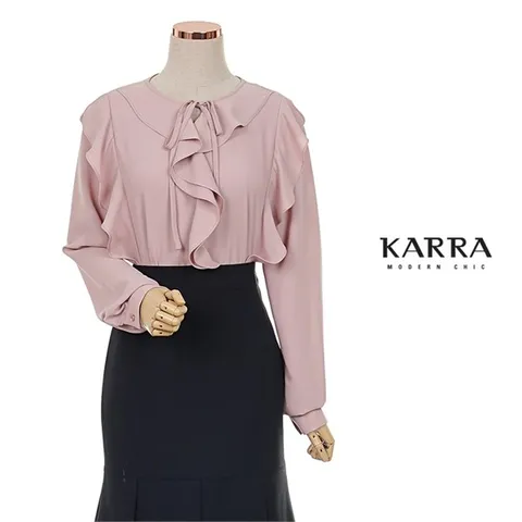 [하프클럽/카라]KARRA COLLEC 넥프릴타이블라우스_KB9FBL048A