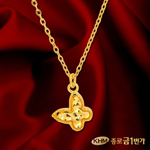 목걸이 순금24K 주얼리 3.75g 쁘띠나비 이니셜 각인