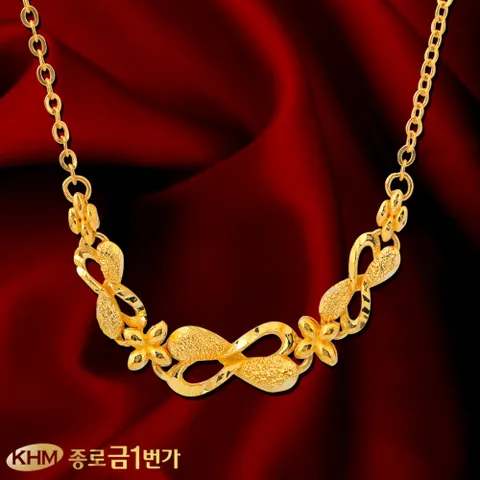 목걸이 순금24K 주얼리 26.25g 볼륨하트리본 이니셜 각인