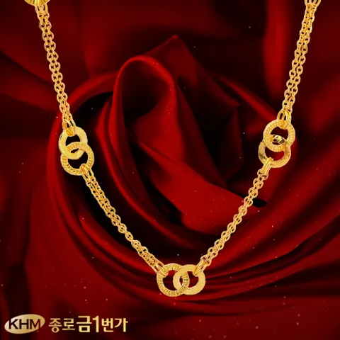 목걸이 순금24K 주얼리 18.75g 더블링 이니셜 각인