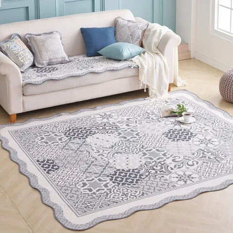 베누지오 포르테 자카드 카페트 2종 세트 대형 + 욕실매트 그레이