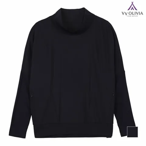 [하프클럽/비비올리비아]시보리 양 지퍼 긴팔티셔츠_2VVCALSF7..