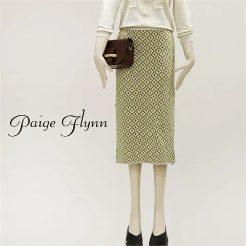 [하프클럽/페이지플린]타일패턴밴딩니트스커트_AHP9CSK559