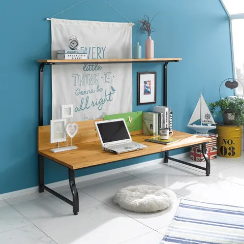 아름이와다움이 나르샤 소나무원목 스틸 선반 좌식책상 1500