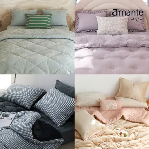 따뜻한 겨울 극세사 차렵이불 베개세트/패드세트 SS/Q/K