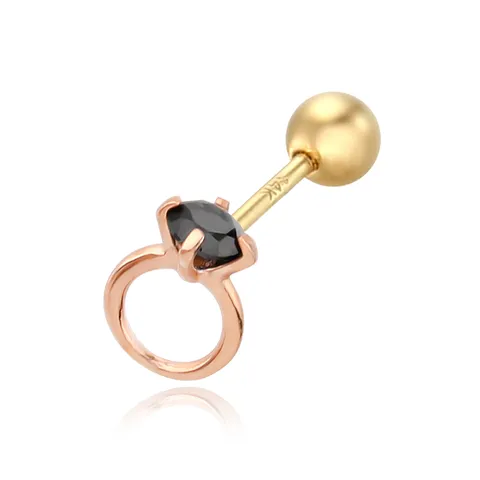 14K 블랙큐빅 링 피어싱