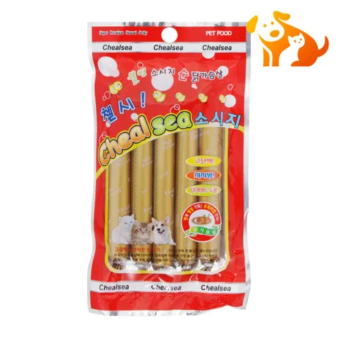 첼시 닭가슴살 애견 소시지 5p 75g 첼시닭가슴살애견소시 애견소시지 강아지닭가슴살