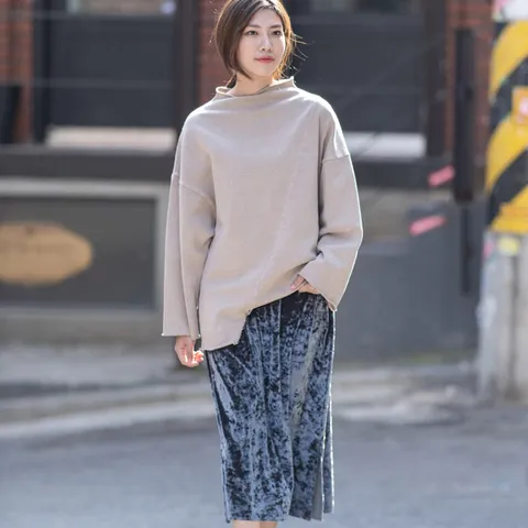 인디럭스 Indiluxe 벨벳 원피스 GY