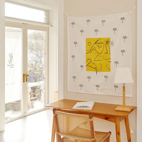 라이크리빙 YELLOW WAIKIKI 패브릭포스터 가리개커튼