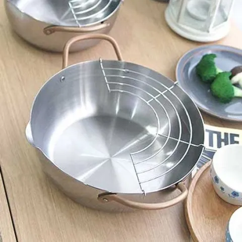 튀김만들기 전용 일본산 히로유키 스텐 튀김냄비 소 튀김냄비 일본튀김냄비 스텐튀김냄비