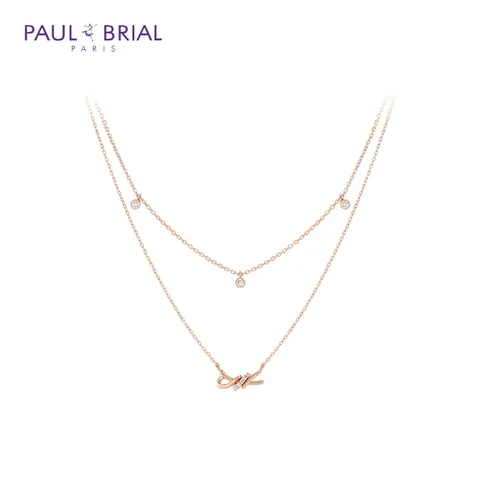 폴브리알 [SILVER] PYSN0082 꼬임 두줄 목걸이 PG