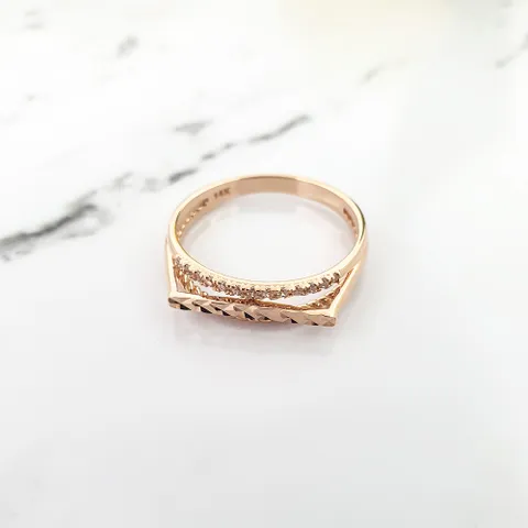 [현골드앤실버] 18k 스틱 꼬임 세줄 반지