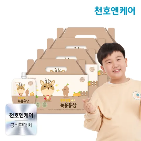 튼튼쑥쑥 녹용홍삼 40ml 30팩 4박스