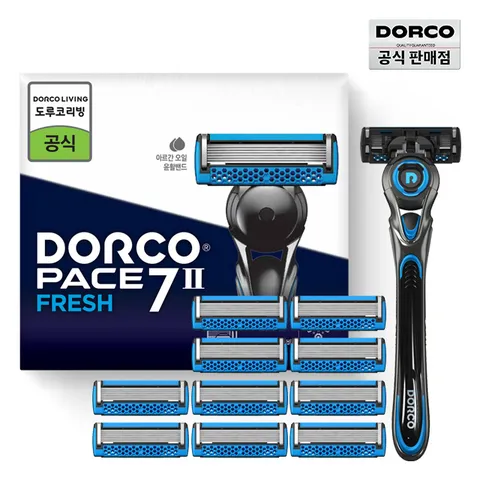 [도루코] 페이스7II 프레쉬 면도기+면도날 세트총11입