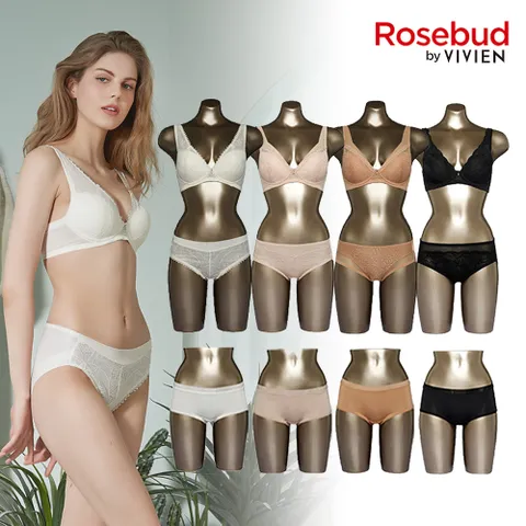 로즈버드 심플커버 노와이어 브라팬티 여자속옷세트 12종