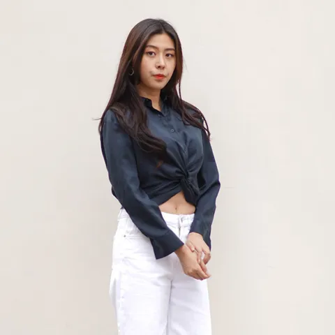 인디럭스 트위스트 벨트 블라우스 NV