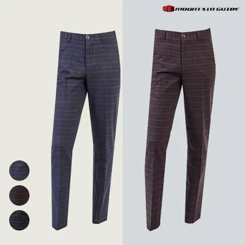[마운틴가이드]겨울 등산복/단체복/팬츠/남성 체크 모직 골프바지 JPM-P94-0011