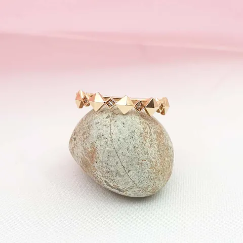 [현골드앤실버] 18k 스퀘어 뿔 뱅글  반지