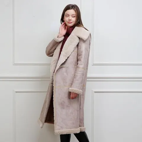 [제이유퍼] BJ004 크리미 페이크퍼 무스탕 코트