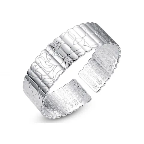 BG33 Silver 불교 연꽃 천수경 대비주 팔찌 은팔찌