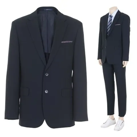 [하프클럽/BASSO homme]네이비 써머 크레이프 레귤러핏 울 ..
